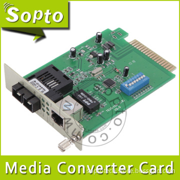 Sm 1550nm/1310nm 20km 10/100m Sc Fiber Media Converter Card (SPM-CT453-N20S)